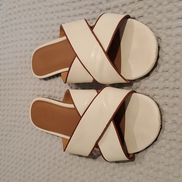 J.crew criss cross white sandals Size 9 (#7) - Picture 1 of 5